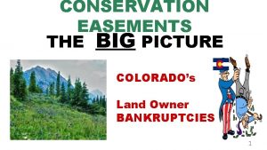 CONSERVATION EASEMENTS THE BIG PICTURE COLORADOs Land Owner