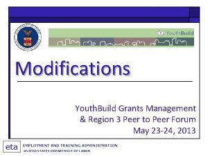 Modifications Youth Build Grants Management Region 3 Peer