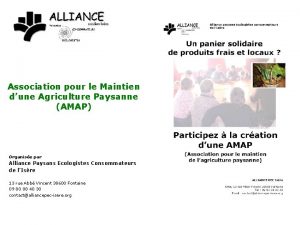 Association pour le Maintien dune Agriculture Paysanne AMAP