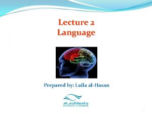 Lecture 2 Language Prepared by Laila alHasan 1