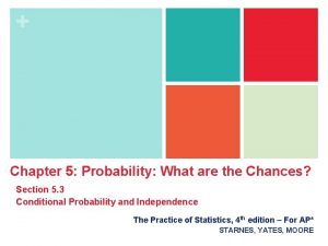 Chapter 5 Probability What are the Chances Section