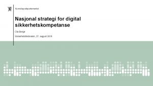 Nasjonal strategi for digital sikkerhet
