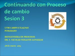 Continuando con Proceso de cambio Sesion 3 UVM