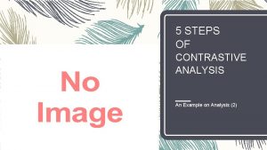 Steps of contrastive analysis