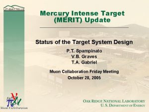 Mercury Intense Target MERIT Update Status of the