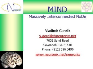 MIND Massively Interconnected No De Vladimir Gorelik v