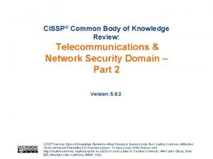 CISSP Common Body of Knowledge Review Telecommunications Network