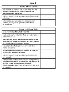 Year 4 Number add and subtract add and