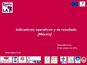 Indicadores operativos y de resultado Mxico Teleconferencia 13