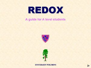 REDOX A guide for A level students KNOCKHARDY