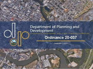 Department of Planning and Development Community Development and