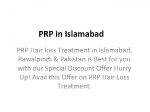 Prp hair treatment islamabad