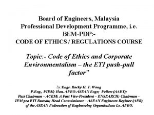 Board of Engineers Malaysia Professional Development Programme i