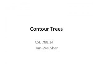 Contour Trees CSE 788 14 HanWei Shen Level