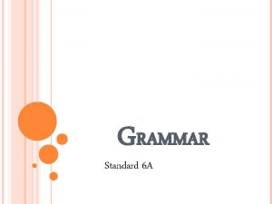 GRAMMAR Standard 6 A PREPOSITIONAL PHRASES A prepositional