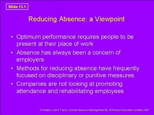 Slide 15 1 Reducing Absence a Viewpoint Optimum