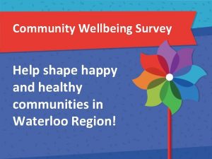 Community Wellbeing Survey Help shape happy and healthy