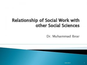 Relation of social work with other social sciences