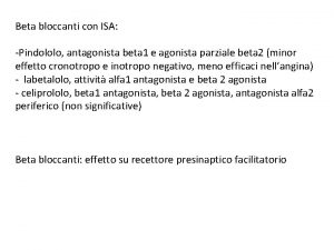 Beta bloccanti con isa