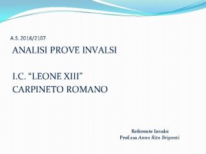 A S 20162107 ANALISI PROVE INVALSI I C