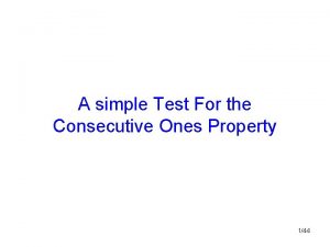 A simple Test For the Consecutive Ones Property