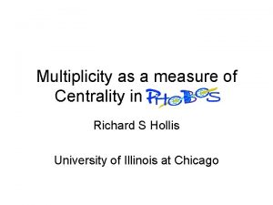 Multiplicity as a measure of Centrality in Richard