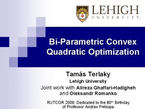 Quadratic optimization problems