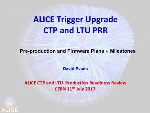 ALICE Trigger Upgrade CTP and LTU PRR Preproduction