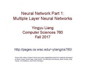 Neural Network Part 1 Multiple Layer Neural Networks