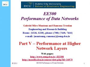 EE 500 Performance of Data Networks GabrielMiro Muntean