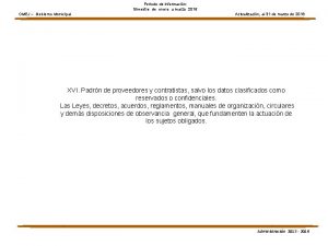 Periodo de informacin trimestre de enero a marzo