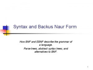 Backus naur form example