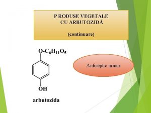 P RODUSE VEGETALE CU ARBUTOZID continuare Antiseptic urinar