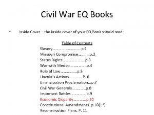 Civil War EQ Books Inside Cover the inside
