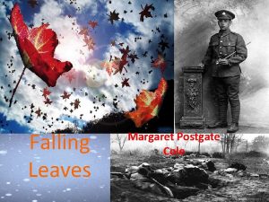 Falling Leaves Margaret Postgate Cole Intro Is this