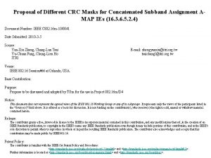 Proposal of Different CRC Masks for Concatenated Subband