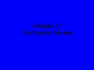 Chapter 17 The Special Senses Special Senses Olfaction
