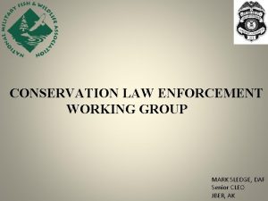 CONSERVATION LAW ENFORCEMENT WORKING GROUP MARK SLEDGE DAF