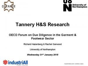 Tannery HS Research OECD Forum on Due Diligence