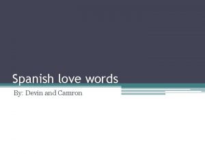 Spanish love words