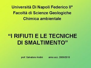 Universit Di Napoli Federico II Facolt di Scienze