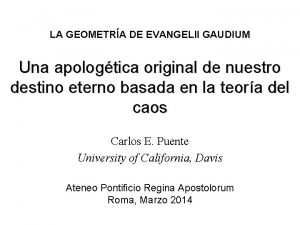 LA GEOMETRA DE EVANGELII GAUDIUM Una apologtica original