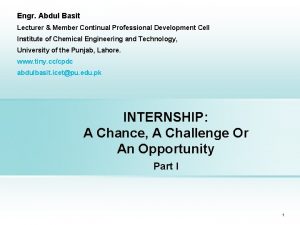 Engr Abdul Basit Lecturer Member Continual Professional Development