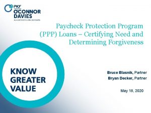 Paycheck Protection Program PPP Loans Certifying Need and