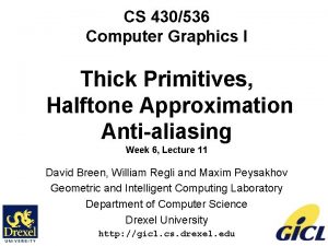 Thick primitives in computer graphics