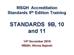Msqh guideline