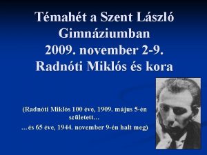 Tmaht a Szent Lszl Gimnziumban 2009 november 2