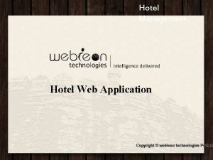 Hotel management web application