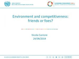 Environment and competitiveness friends or foes Nicola Cantore