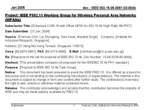 Jan 2005 doc IEEE 802 15 05 0061